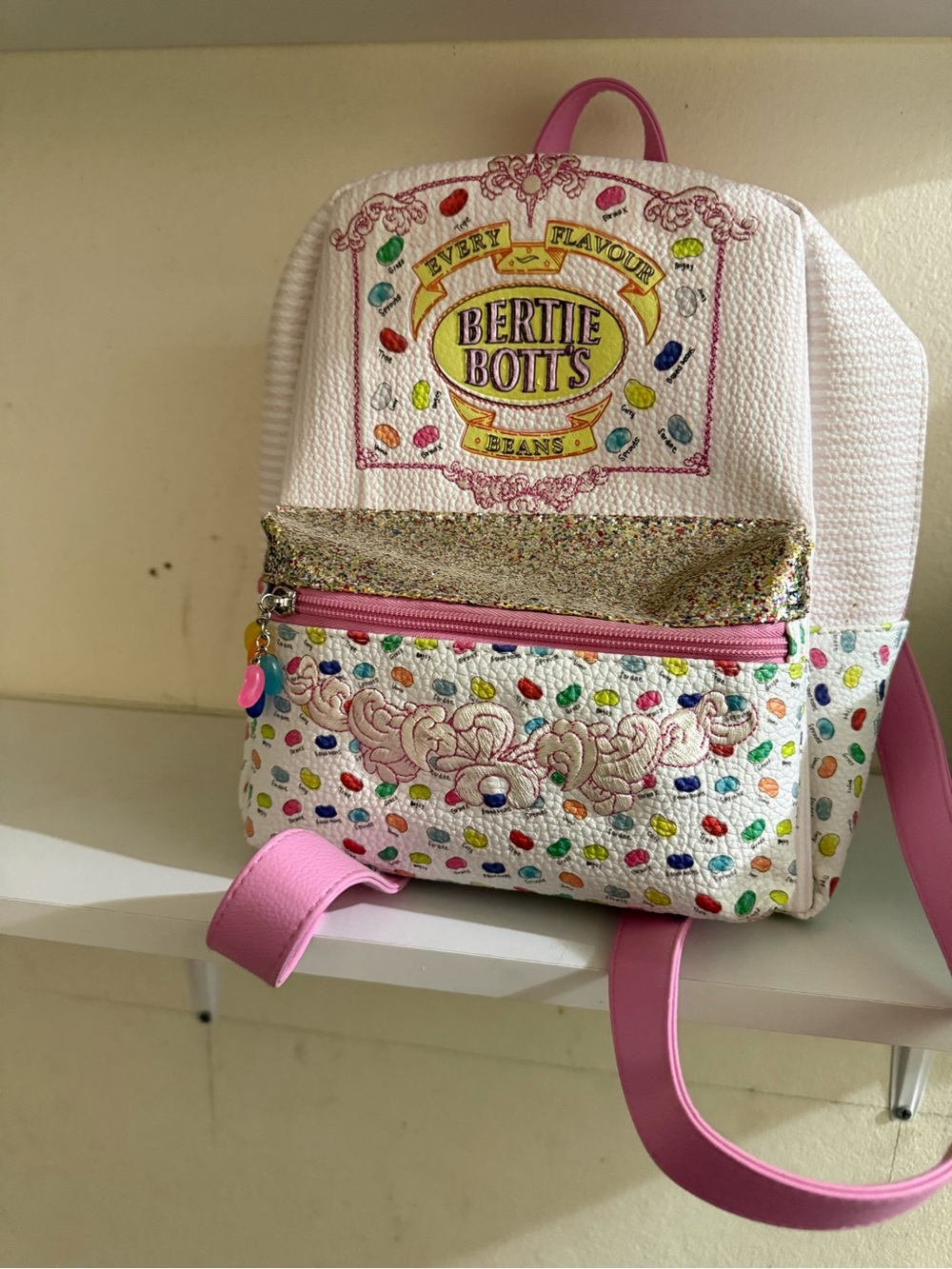 Every Flavour Beans White & Pink Mini Backpack